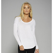 Flowy long sleeve t-shirt with 2x1 sleeves