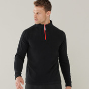 ¼ zip long sleeve fleece piped