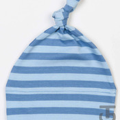 Baby stripy one-knot hat